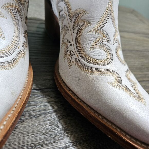 Durango Womens Crush Embroidered Leather Western Boots White Brown Size 9M - Picture 4 of 16
